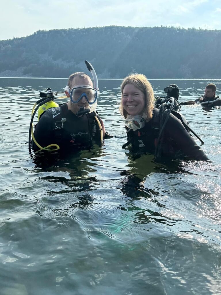 Jake very ready for diving in Wisconsin