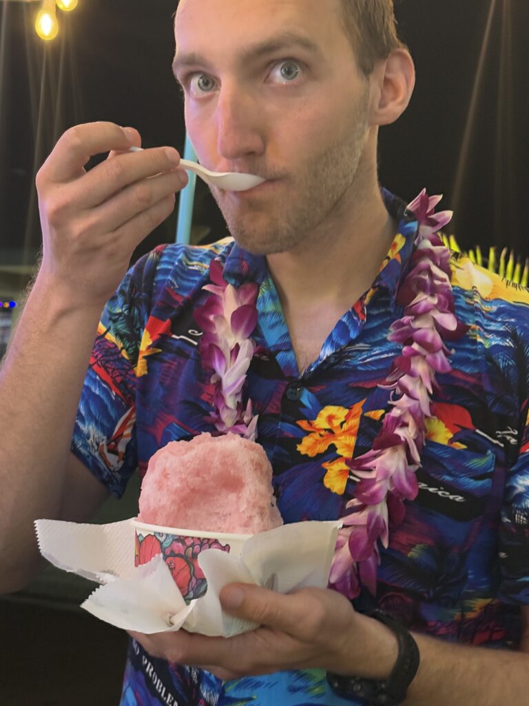 Jake eating some shave ice