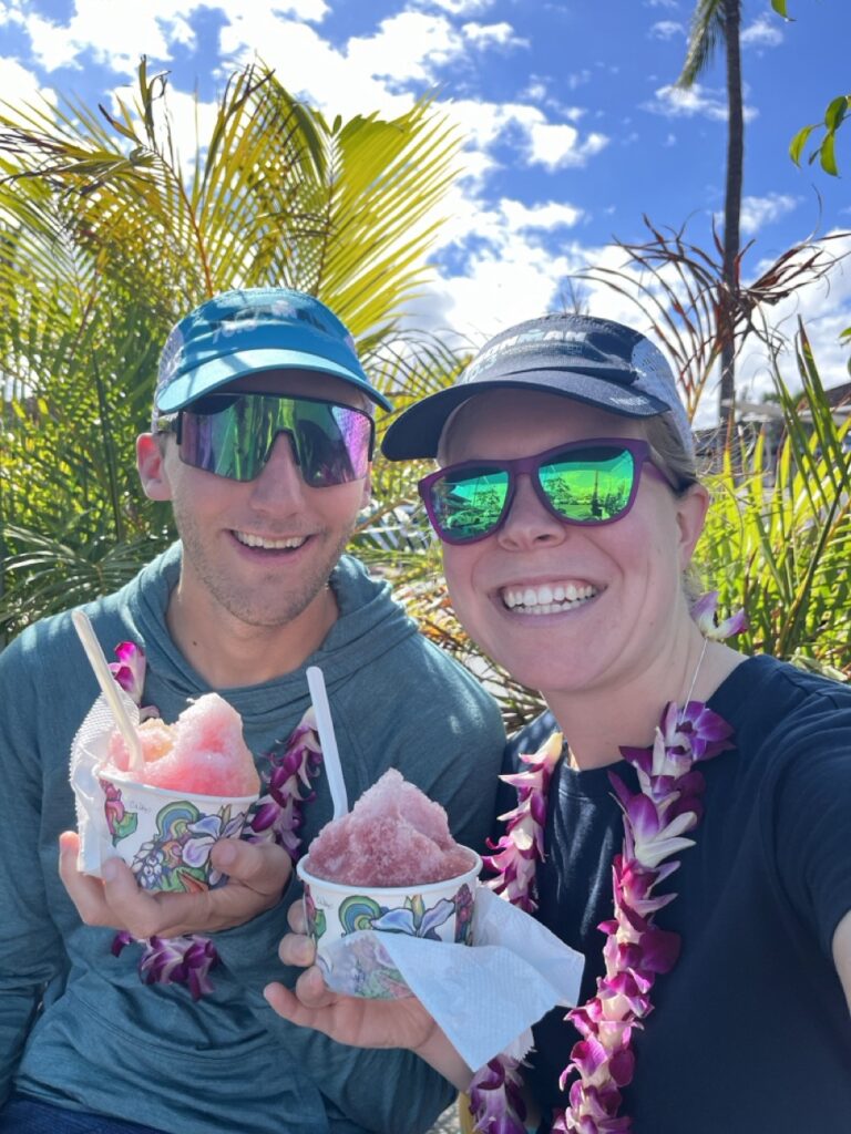 Jake and Emmali eating shave ice