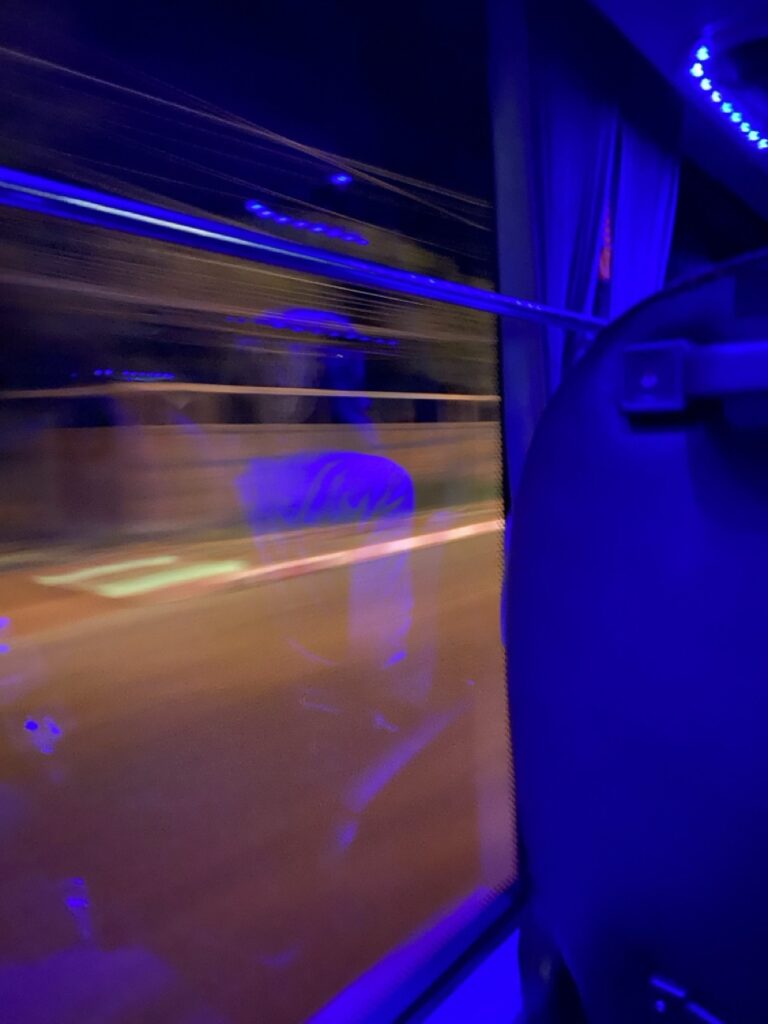 View out the window of the bus when sleeping